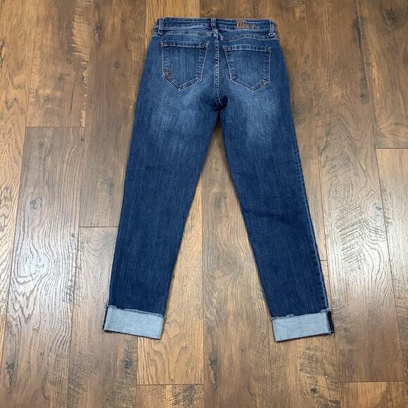 Kut from the Kloth Asher Ankle Straight Leg Frayed Hems Cuffed Jeans - Picture 6 of 6
